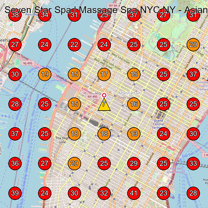 Seven Star Spa l Massage Spa NYC NY - Asian Massage GeoGrid visibility map for Massage Spa in New York